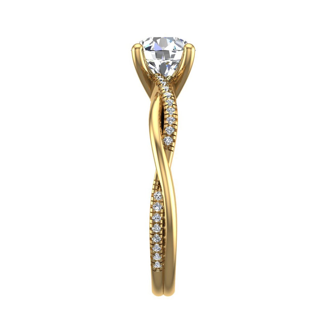 Twirl Diamond Pave Ring Engagement Ring in $14K Yellow Gold 18K Yellow Gold$ 