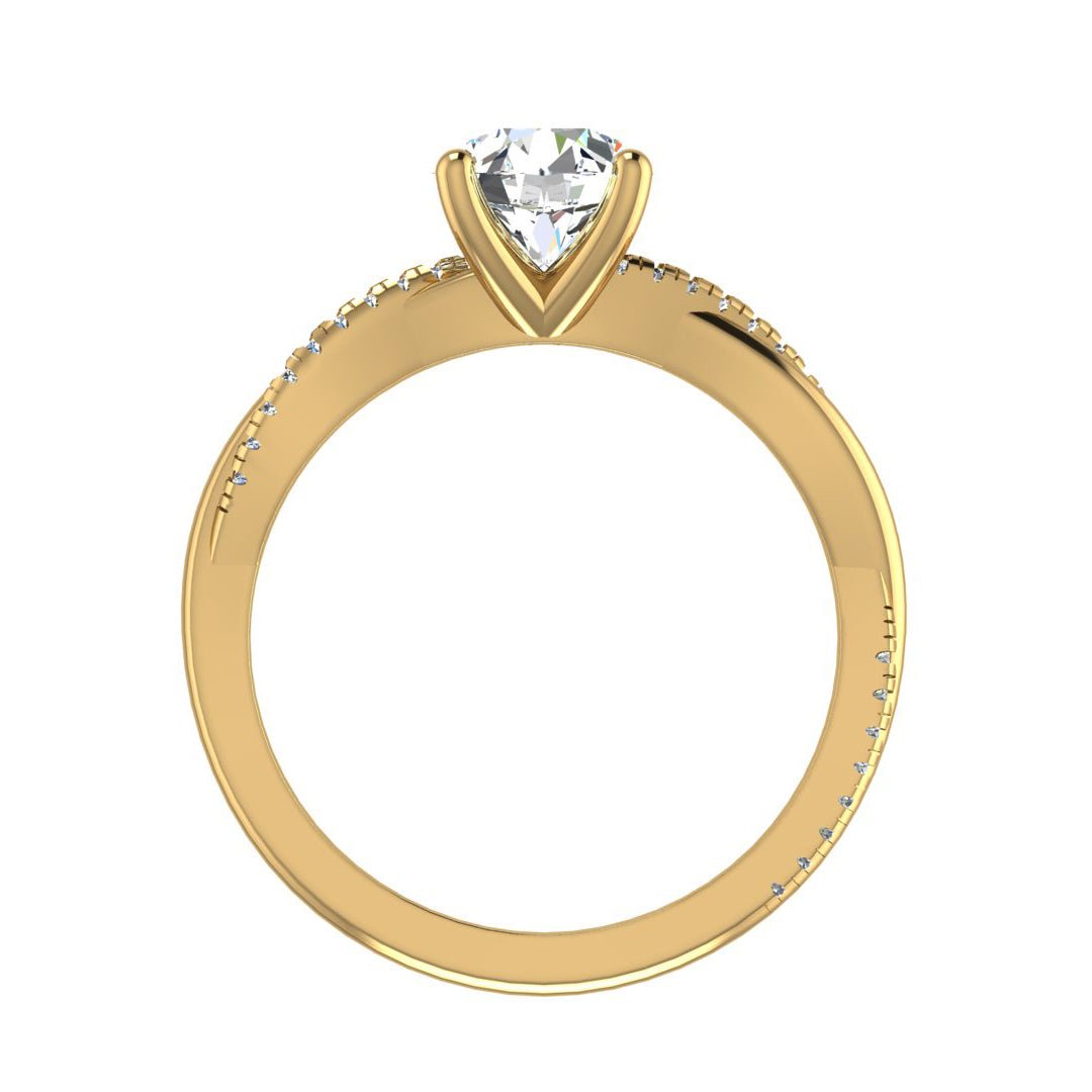 Twirl Diamond Pave Ring Engagement Ring in $14K Yellow Gold 18K Yellow Gold$ 