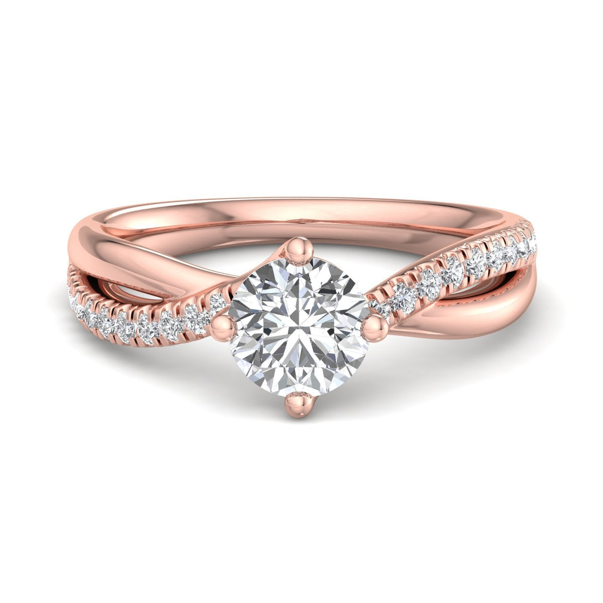 Vale Understated Solitaire Engagement Ring in $14K Rose Gold 18K Rose Gold$