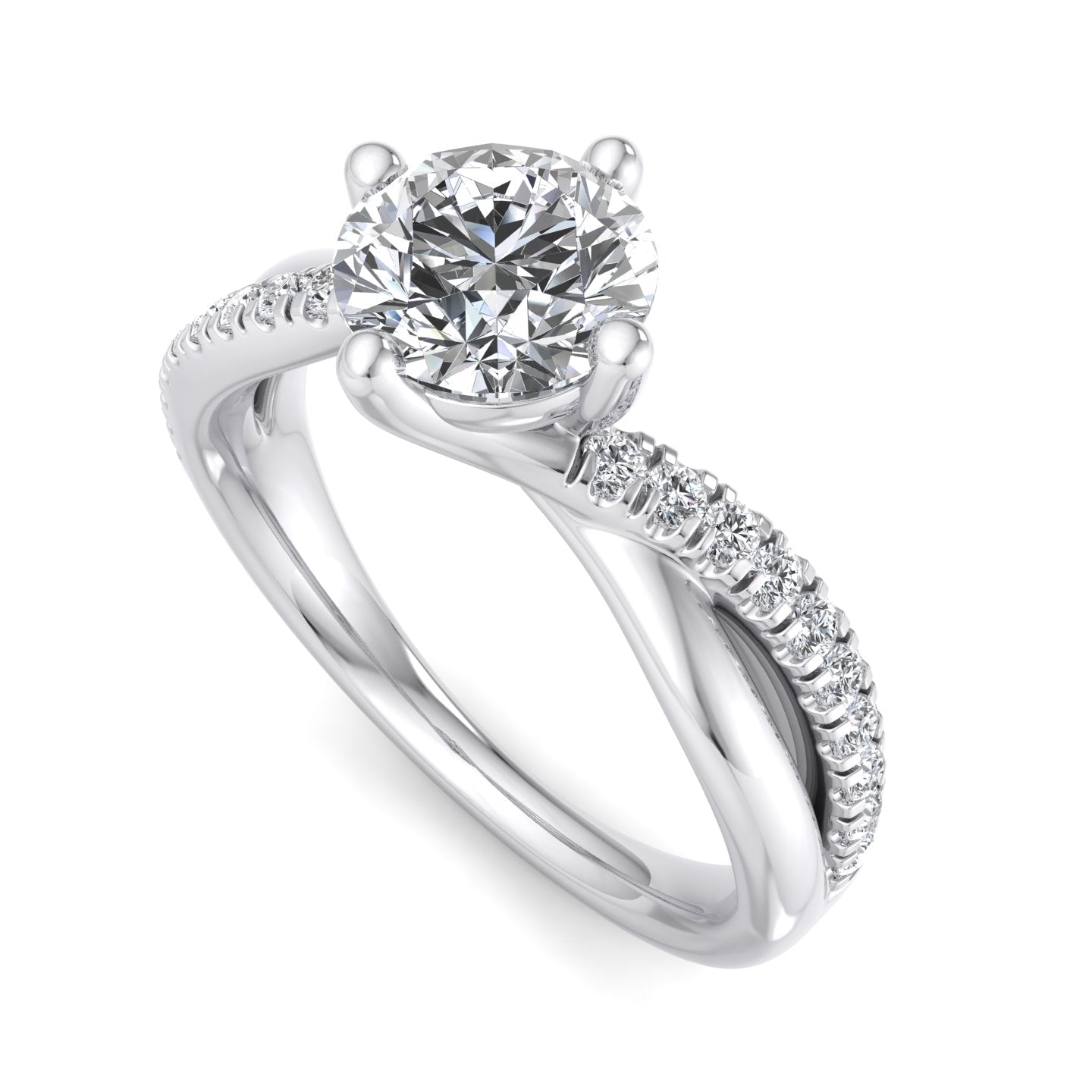 Vale Understated Solitaire Engagement Ring in $14K White Gold 18K White Gold Platinum$