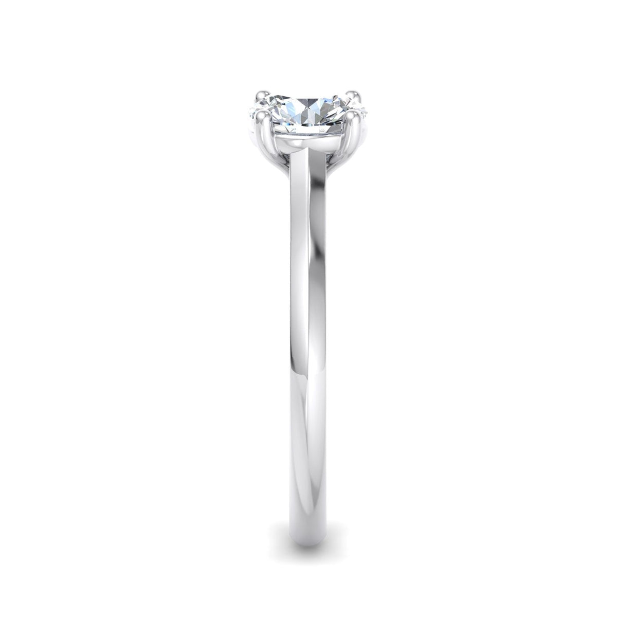 Vela 4 Prong East-West Solitaire Engagement Ring in $14K White Gold 18K White Gold Platinum$