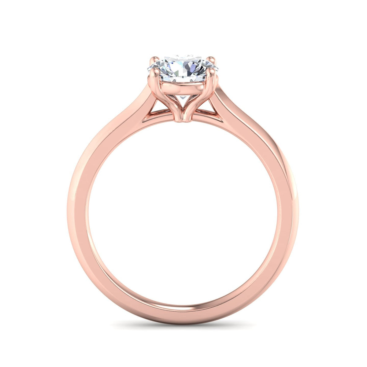 Vela 4 Prong East-West Solitaire Engagement Ring in $14K Rose Gold 18K Rose Gold$ 