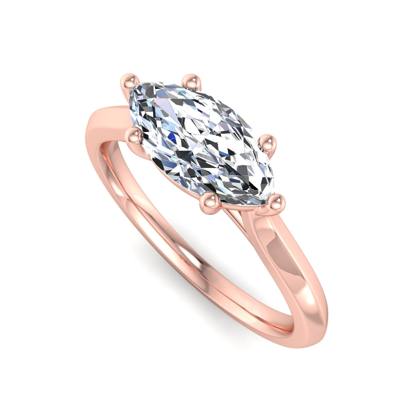 Vela 4 Prong East-West Solitaire Engagement Ring