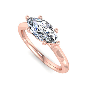 Vela 4 Prong East-West Solitaire Engagement Ring