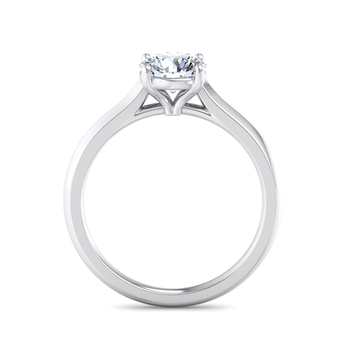 Vela 4 Prong East-West Solitaire Engagement Ring in $14K White Gold 18K White Gold Platinum$