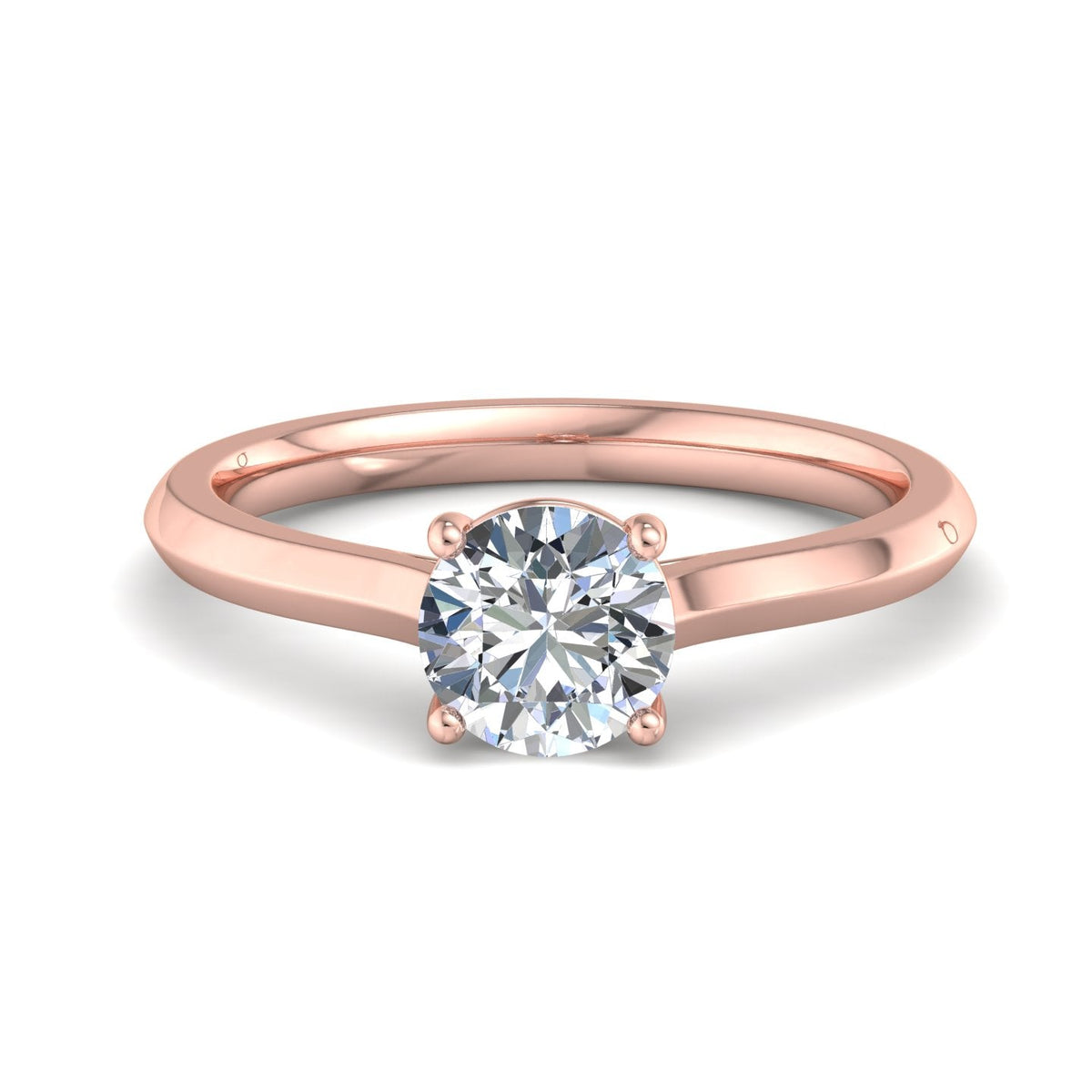 Vela 4 Prong East-West Solitaire Engagement Ring in $14K Rose Gold 18K Rose Gold$ 
