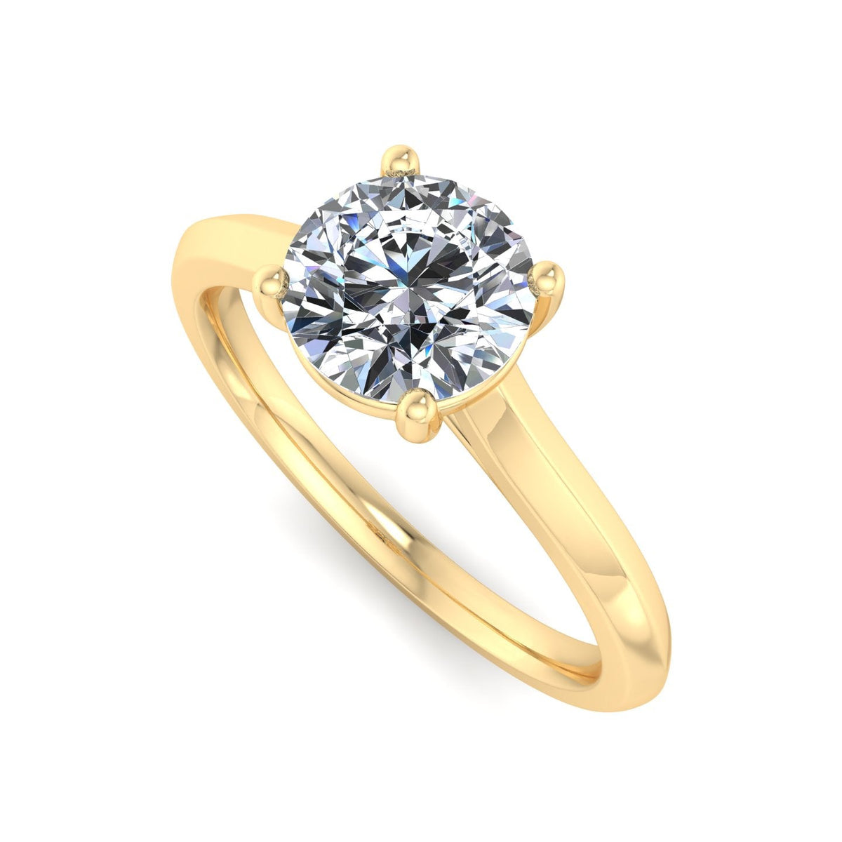 Vela 4 Prong East-West Solitaire Engagement Ring in $14K Yellow Gold 18K Yellow Gold$