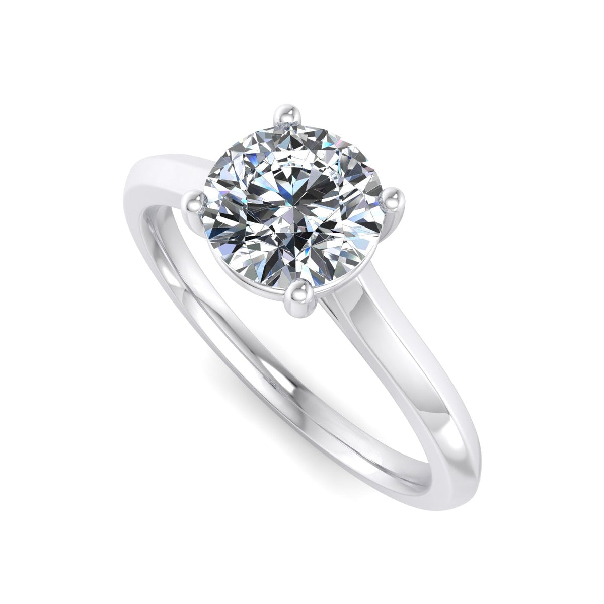 Vela 4 Prong East-West Solitaire Engagement Ring in $14K White Gold 18K White Gold Platinum$ 
