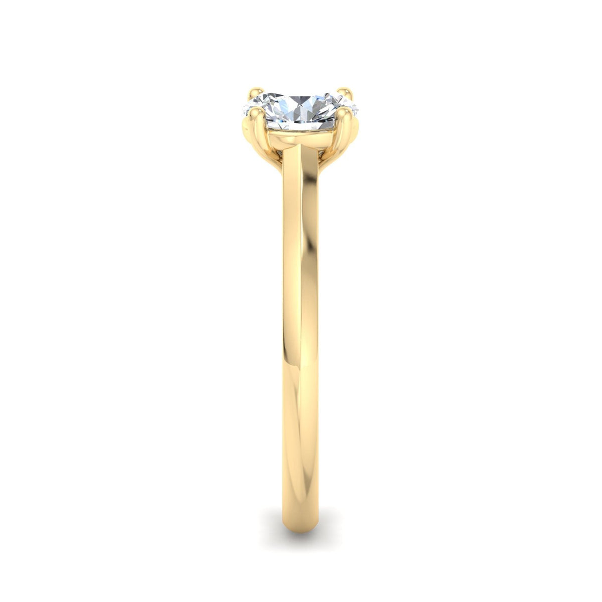 Vela 4 Prong East-West Solitaire Engagement Ring in $14K Yellow Gold 18K Yellow Gold$