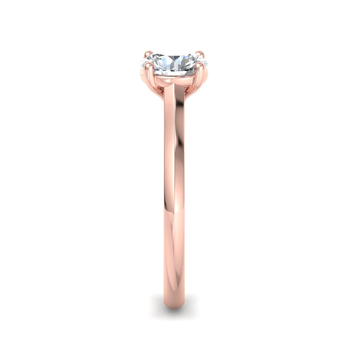Vela 4 Prong East-West Solitaire Engagement Ring in $14K Rose Gold 18K Rose Gold$ 