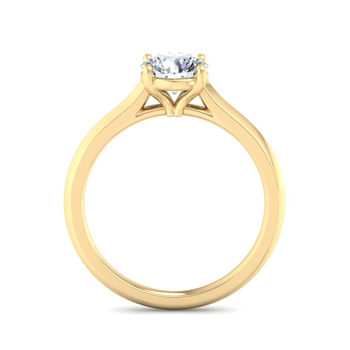 Vela 4 Prong East-West Solitaire Engagement Ring in $14K Yellow Gold 18K Yellow Gold$