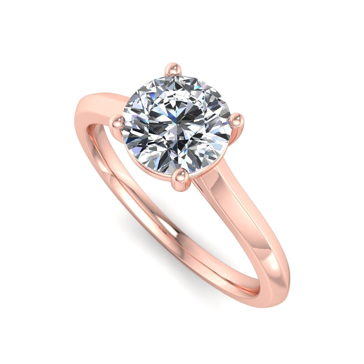 Vela 4 Prong East-West Solitaire Engagement Ring in $14K Rose Gold 18K Rose Gold$