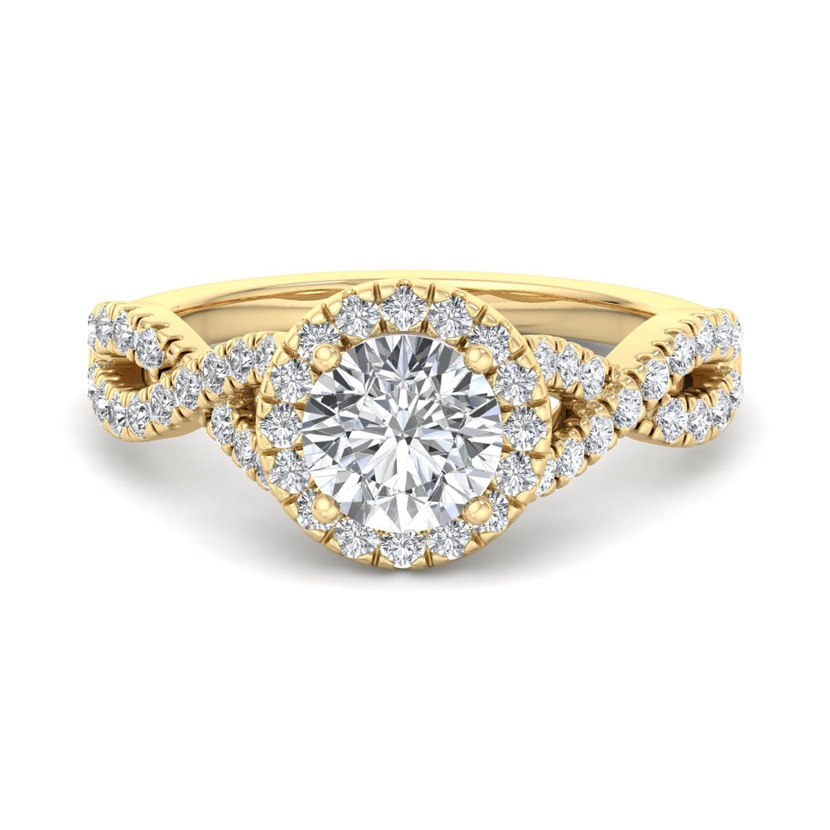 Willow Twist Halo Ring Engagement Ring in $14K Yellow Gold 18K Yellow Gold$