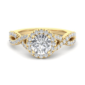 Willow Twist Halo Ring Engagement Ring in $14K Yellow Gold 18K Yellow Gold$ 