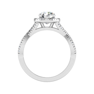 Willow Twist Halo Ring Engagement Ring in $14K White Gold 18K White Gold Platinum$