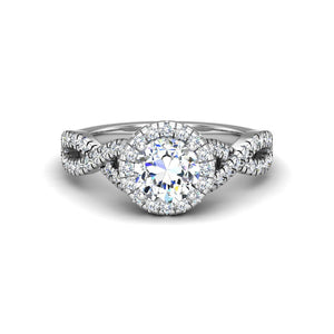 Willow Twist Halo Ring Engagement Ring in $14K White Gold 18K White Gold Platinum$