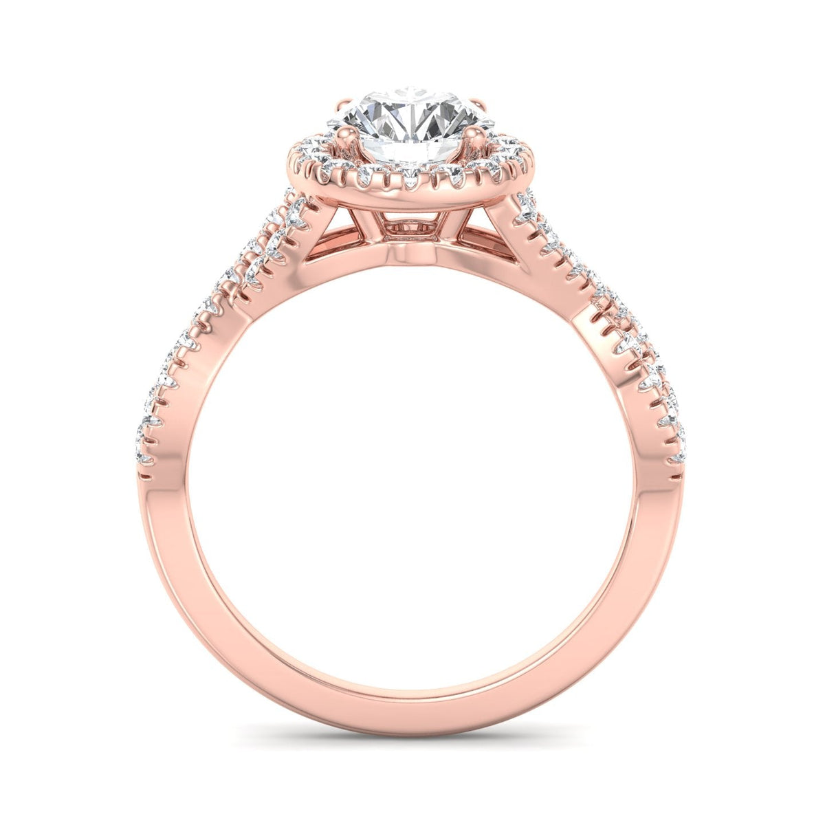 Willow Twist Halo Ring Engagement Ring in $14K Rose Gold 18K Rose Gold$ 