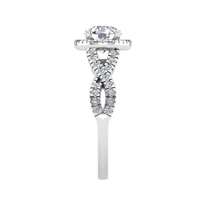 Willow Twist Halo Ring Engagement Ring in $14K White Gold 18K White Gold Platinum$