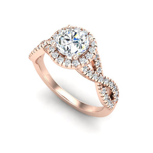 Willow Twist Halo Ring Engagement Ring in $14K Rose Gold 18K Rose Gold$
